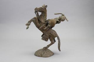 Appraisal: Chinese Bronze Figure on a Horse Chinese Bronze Figure on