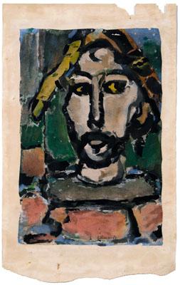 Appraisal: Georges Rouault color aquatint French - portrait of face possibly