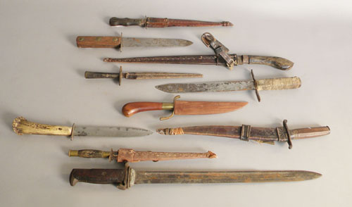 Appraisal: Miscellaneous knives daggers and bayonet th c and th c