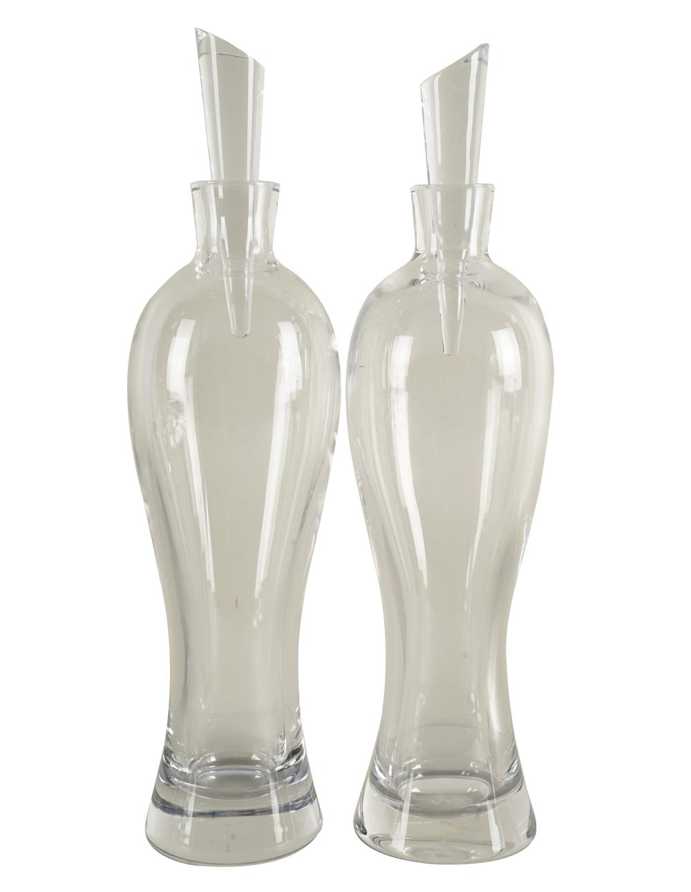 Appraisal: PAIR OF CHRISTOFLE CRYSTAL BOTTLESeach signed to underside with stoppers