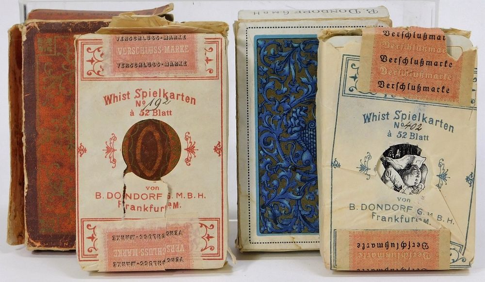 Appraisal: B Dondorf No and Whist Playing Card Decks Germany Circa