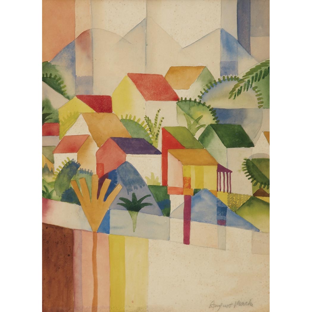 Appraisal: Manner of August Macke Rooftops of Tunis Bears signature August