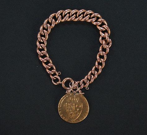 Appraisal: A CT ROSE GOLD CURB LINK BRACELET each link hallmarked