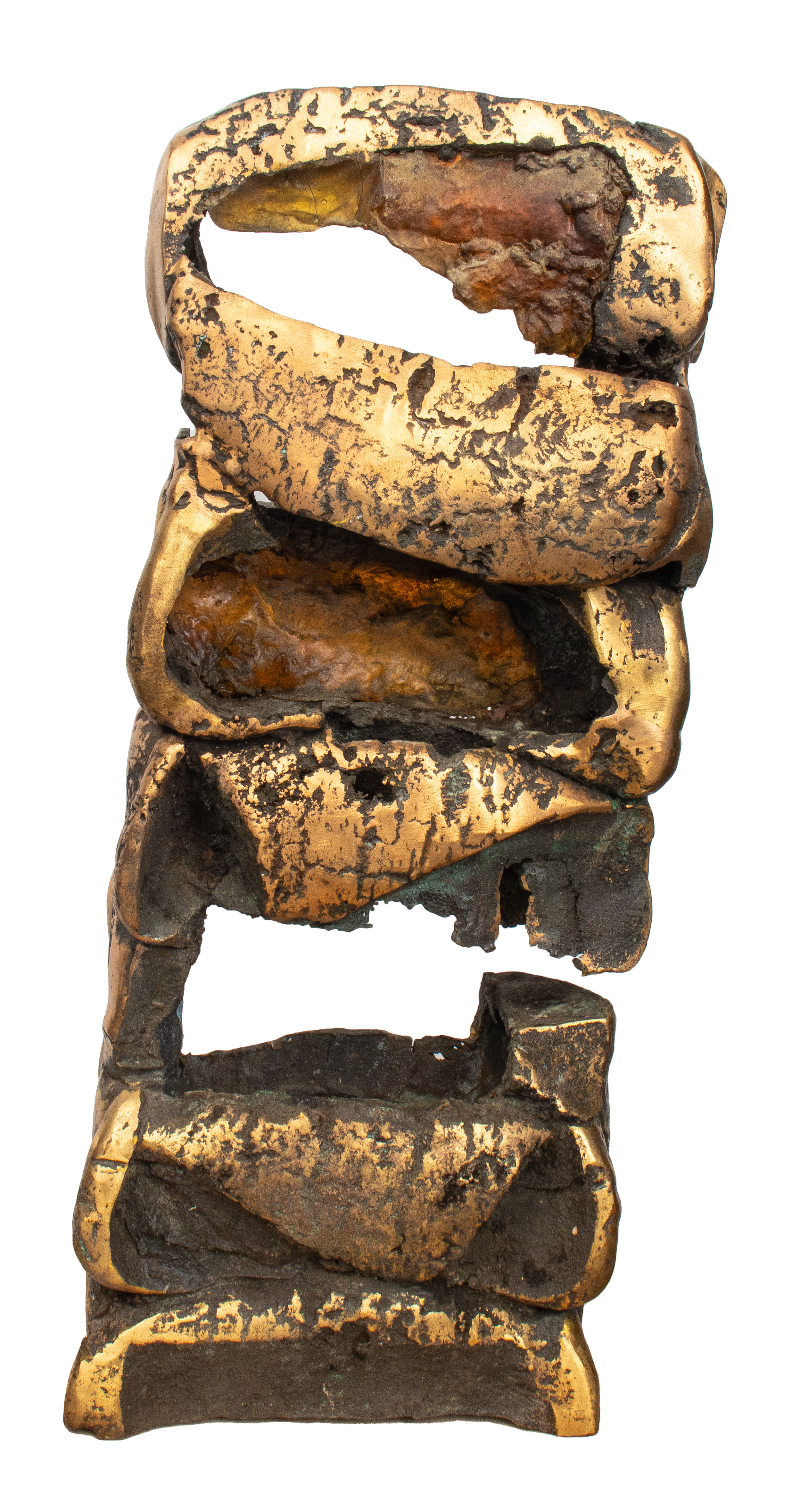 Appraisal: ESTHER FUHRMAN ABSTRACT GILT BRONZE SCULPTURE Esther Fuhrman American b