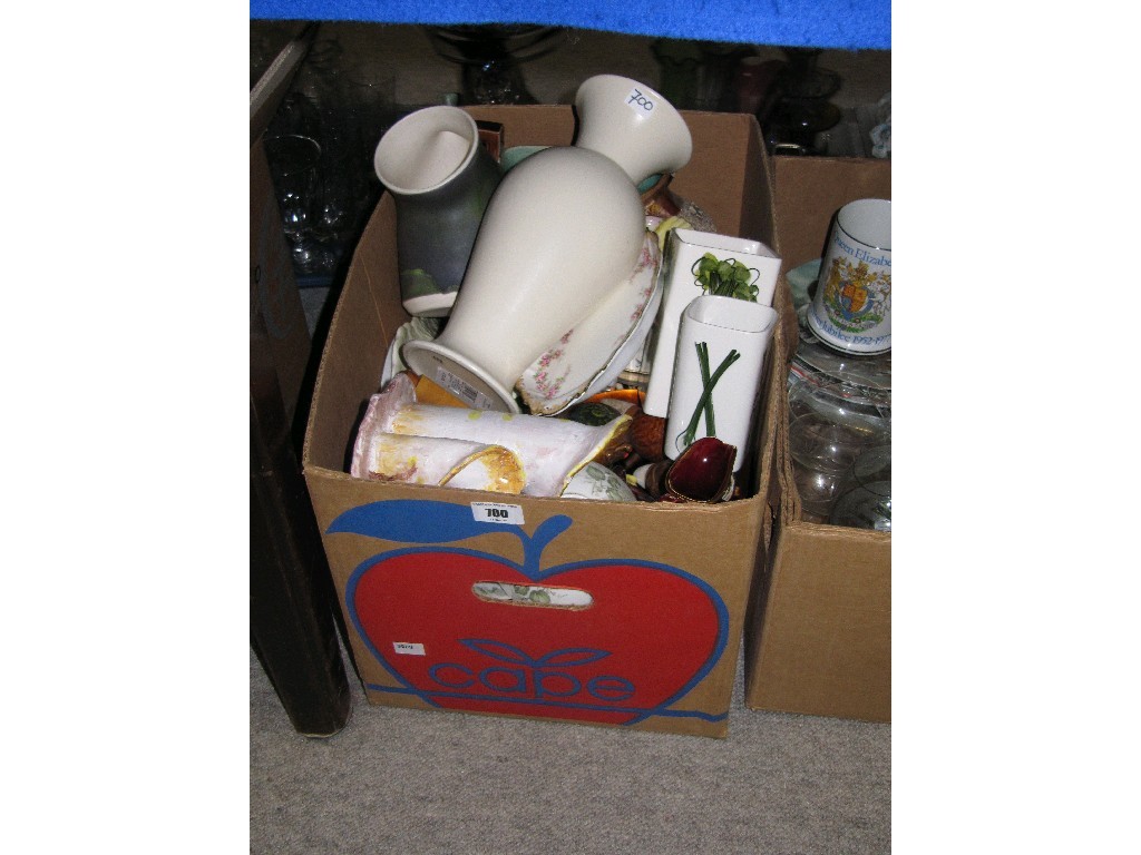 Appraisal: Box of assorted ceramics etc to include vase dinnerware etc