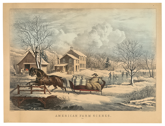 Appraisal: CURRIER AND IVES American Farm Scenes No Hand-colored large format