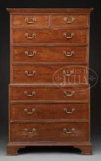 Appraisal: GEORGE III MAHOGANY CHEST ON CHEST GEORGE III MAHOGANY CHEST