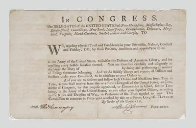 Appraisal: Charleston signed document printed on laid watermarked paper headed In