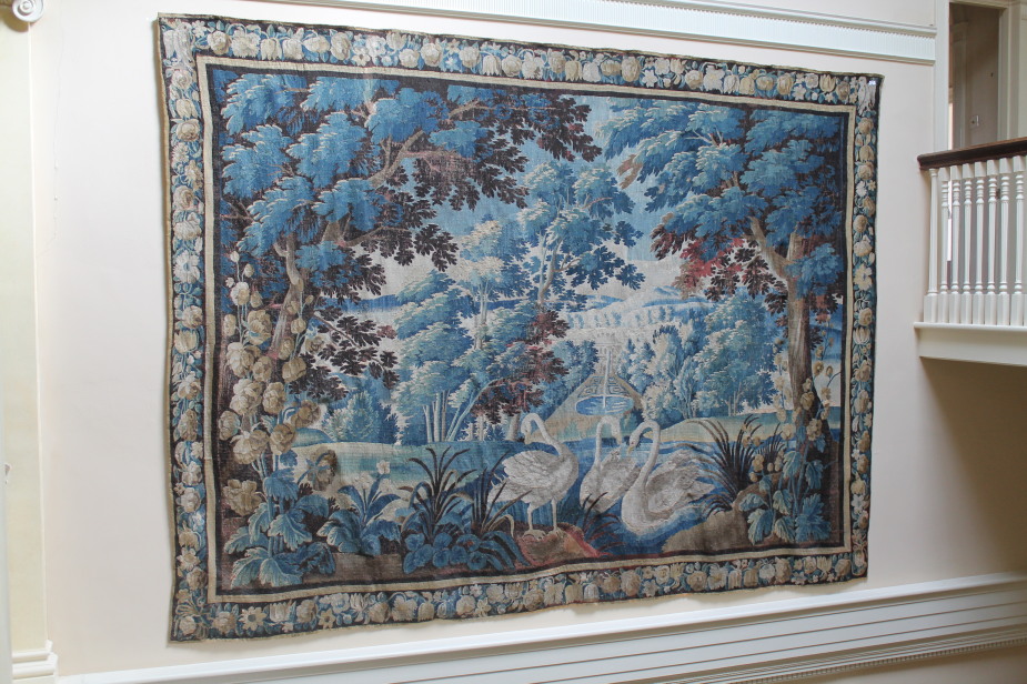 Appraisal: A large mid thC Verdure Aubusson Tapestry of a house