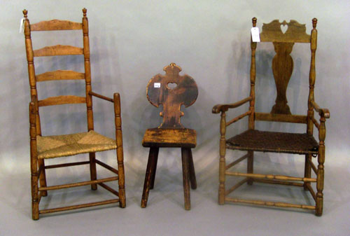 Appraisal: Two New England country armchairs th c together with a