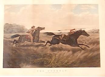 Appraisal: Print titled The Pursuit by N Currier in large color