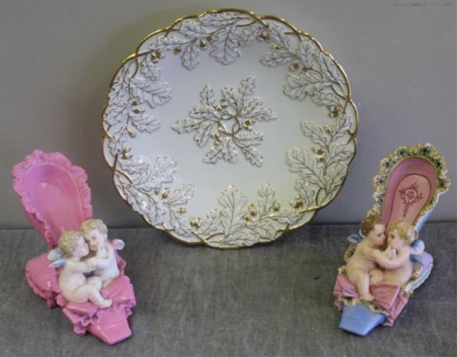 Appraisal: Meissen Lot Including Cherubs in Shoes Together with a gilded