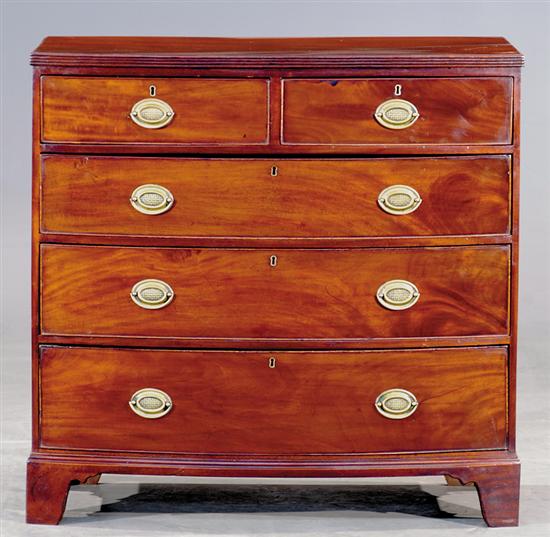 Appraisal: Georgian mahogany bow front chest of drawers early th century