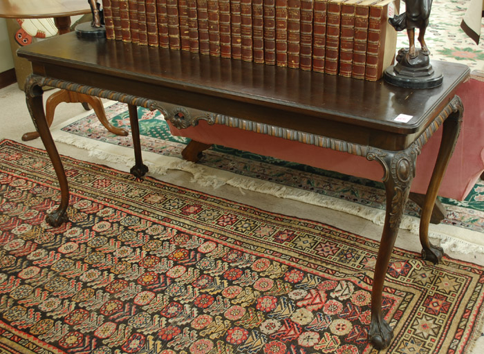 Appraisal: CHIPPENDALE STYLE DARK MAHOGANY SOFA TABLE H Z Mallen Co