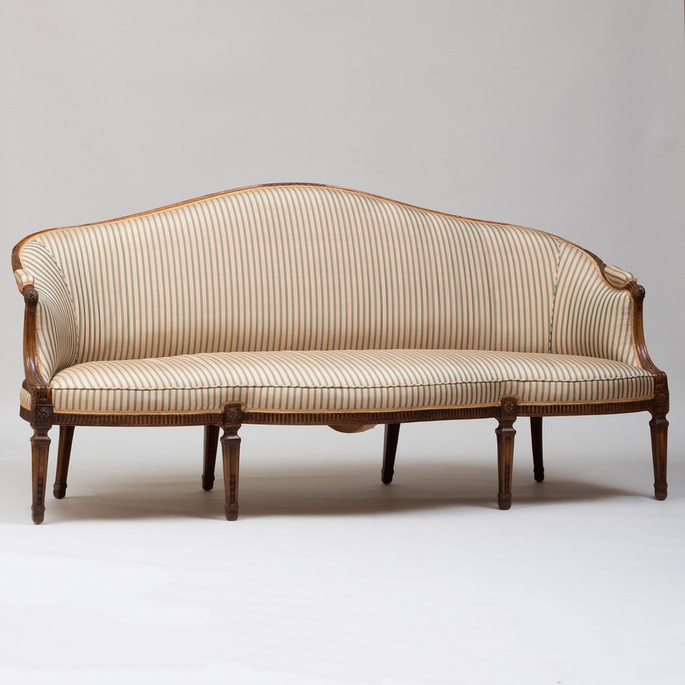 Appraisal: George III Style Carved Beechwood Serpentine-Fronted Settee x ft in