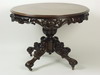 Appraisal: TABLE - Round rosewood center table with carved and reticulated