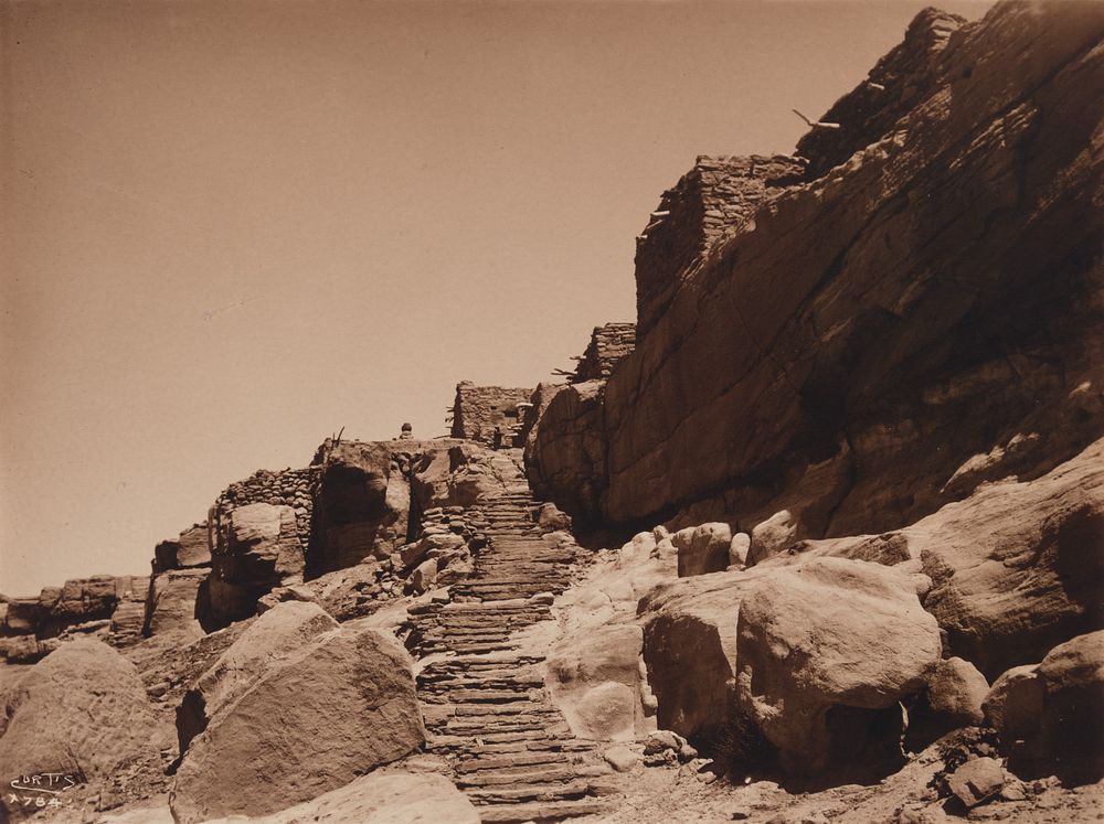 Appraisal: Edward Curtis Untitled Stairway to Shipaulovi Edward S Curtis -