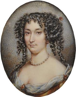 Appraisal: A Miniature Portrait of Marion Delorme Unsigned oil on ivory