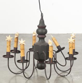 Appraisal: Contemporary painted pine hanging chandelier '' h Provenance Barbara Hood's