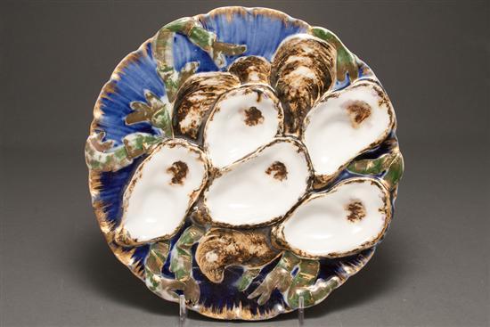 Appraisal: Limoges painted porcelain oyster plate from the service of President