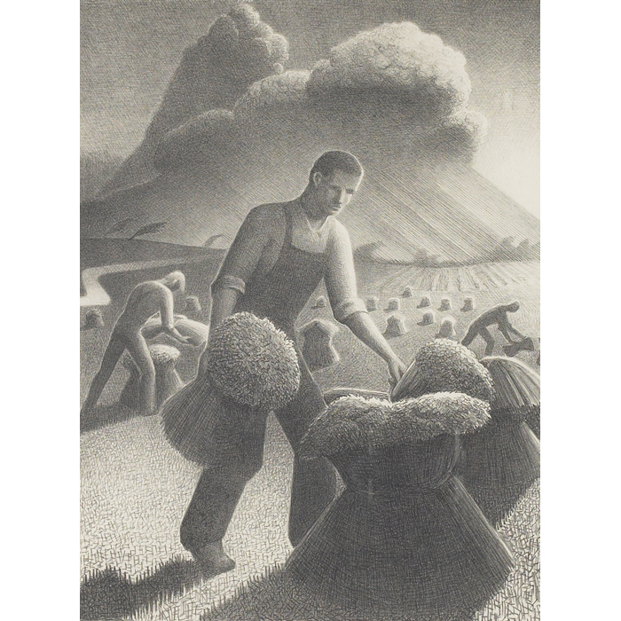 Appraisal: Grant Wood American - ''Approaching Storm '' lithograph '' x