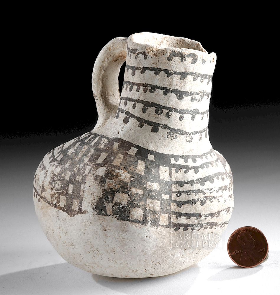 Appraisal: Anasazi Black-on-White Pottery Duck Effigy Vessel Originally Listed At Native