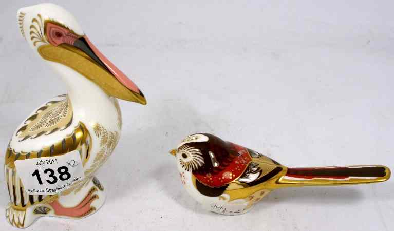 Appraisal: Royal Crown Derby While Pelican Limited Edition and Longtailed Tit