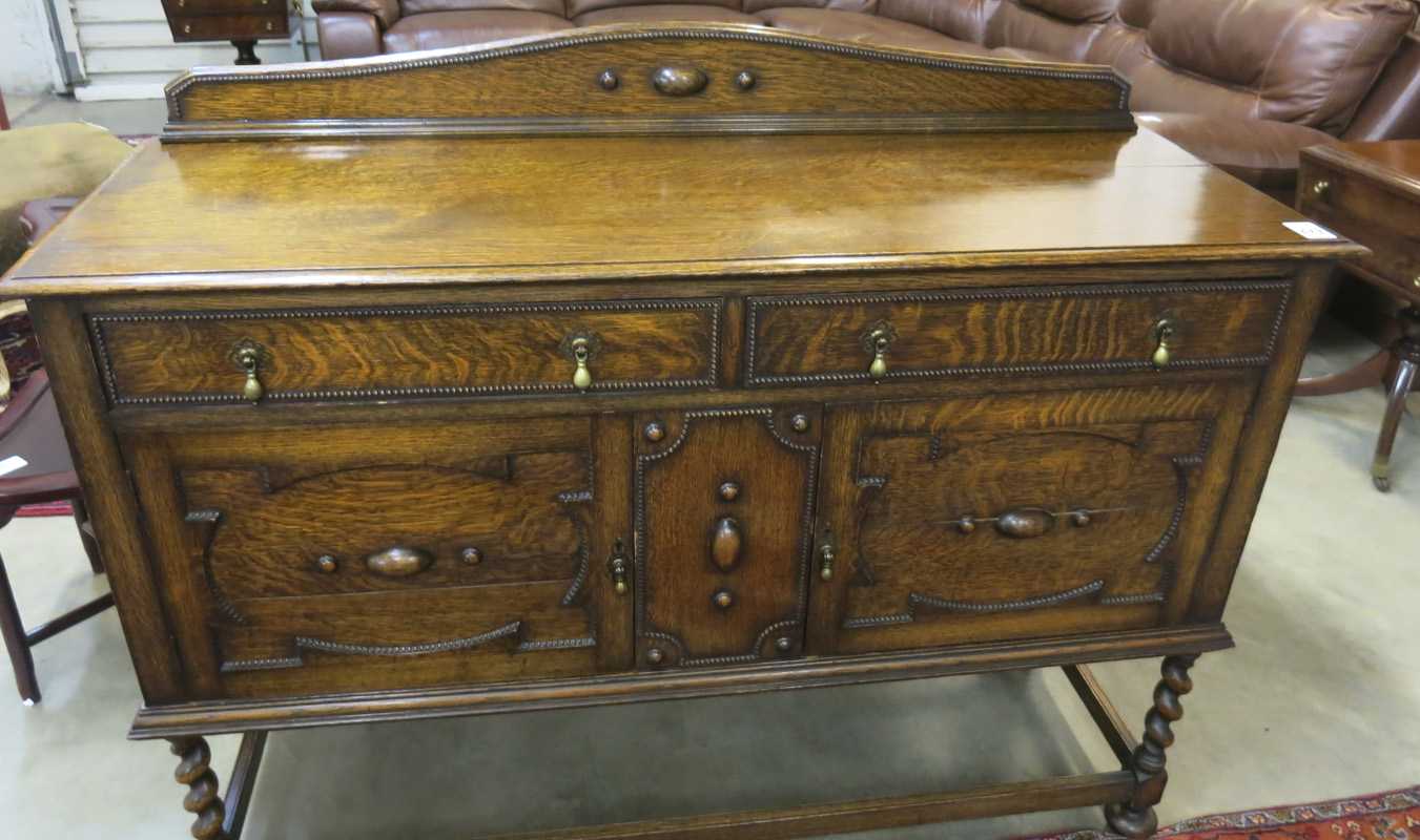 Appraisal: ELIZABETHAN STYLE OAK SIDEBOARD English early th century H x