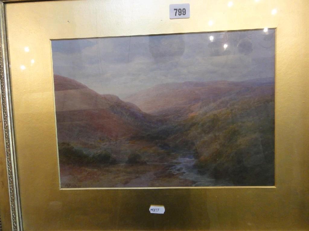 Appraisal: A late th century watercolour of an extensive moorland landscape