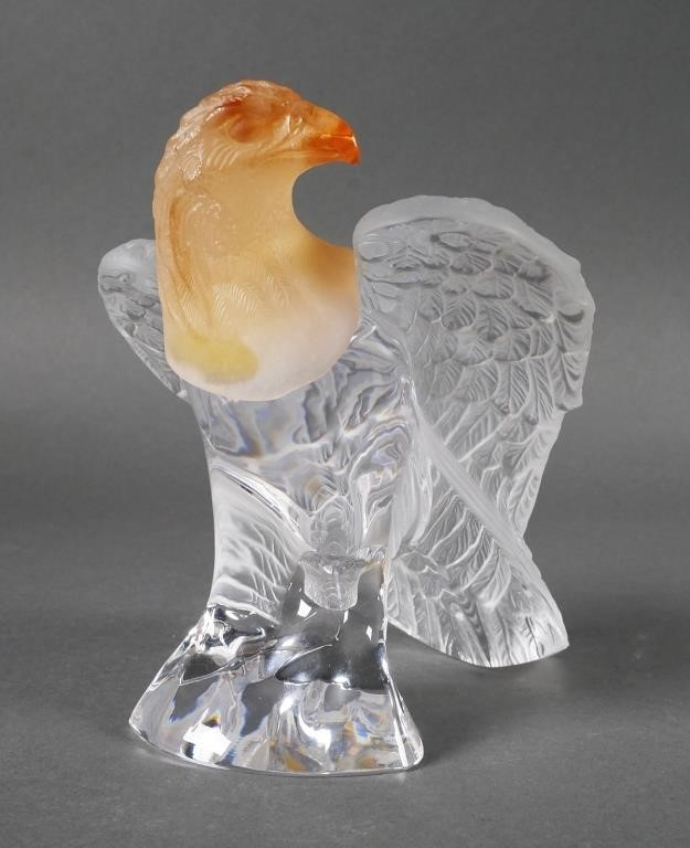 Appraisal: Daum France pate de verre crystal eagle having an amber