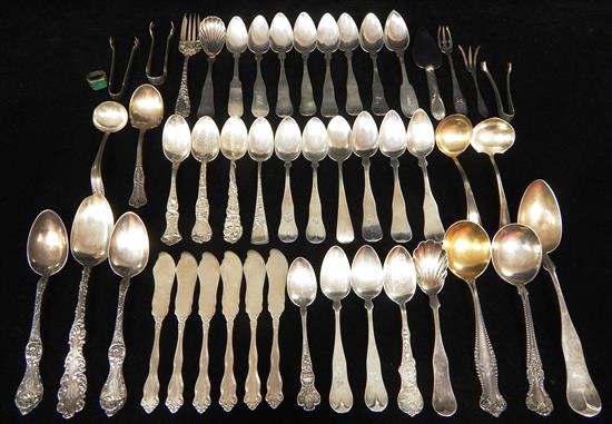 Appraisal: SILVER forty-eight pieces of sterling and early American silver including