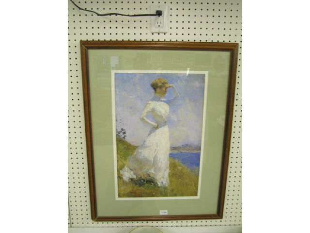 Appraisal: Print of Lady Looking Out to Sea