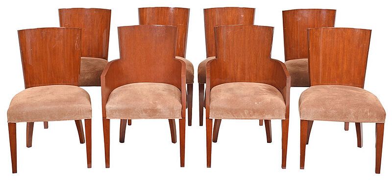 Appraisal: Set Eight Ralph Lauren Art Deco Style Dining Chairs late