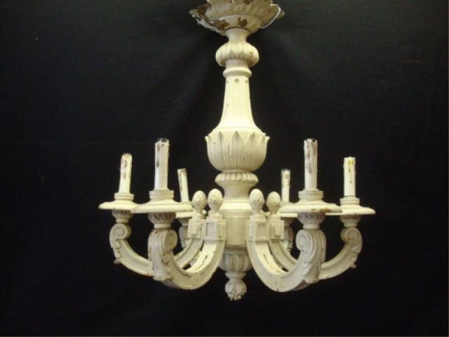 Appraisal: Wood Painted Chandelier Was originally gold leaf Dimensions diameter x