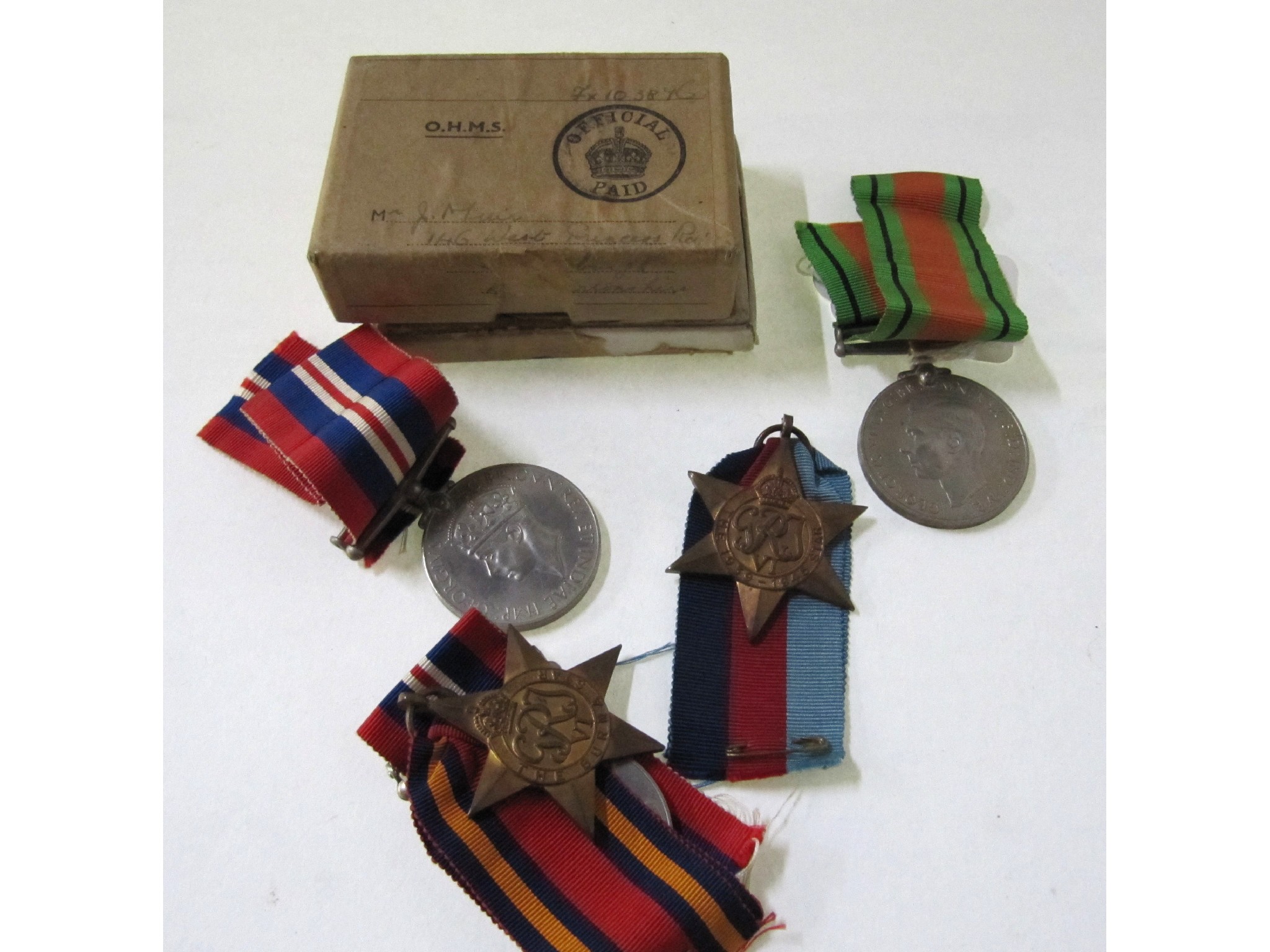 Appraisal: A group of WWII medals and stars and a WWII