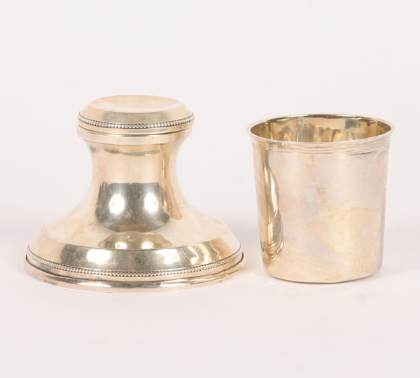 Appraisal: English sterling silver inkwell with marks for Charles Boyton on