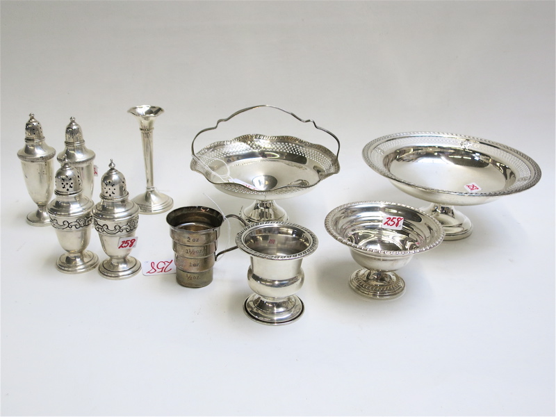 Appraisal: TEN ASSORTED STERLING SILVER HOLLOWWARE footed bowls and D footed