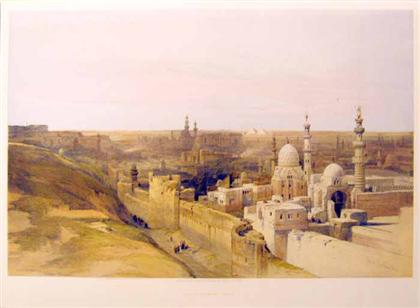 Appraisal: piece Hand-Colored Lithograph Roberts David after Cairo Looking West London