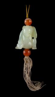 Appraisal: A Carved White Jade Figure of a Bear A Carved