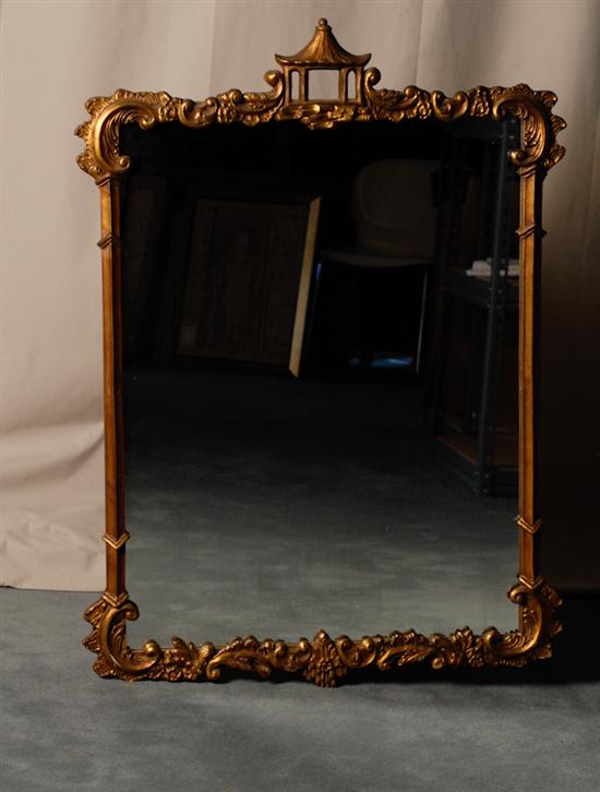 Appraisal: A Gilt Framed Chippendale-style Mirror with pagoda detail to the