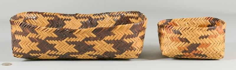 Appraisal: Cherokee Double Weave Rivercane Baskets st item Native American Cherokee