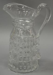 Appraisal: Flint glass Waffle pattern pitcher ht in Flint glass Waffle