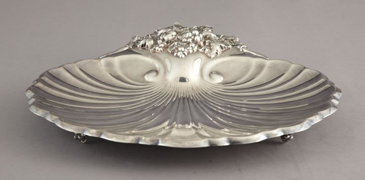 Appraisal: Reed and Barton Silverplate Grape Cluster-Footed Tray in the form