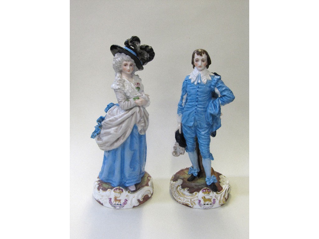 Appraisal: Pair of French porcelain figures of a man and woman