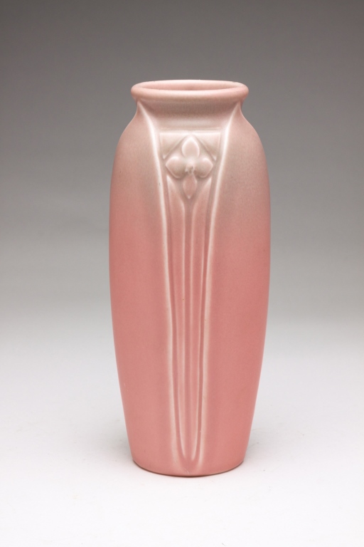 Appraisal: Cincinnati Ohio Pink matte glaze with flower detail Impressed Minor