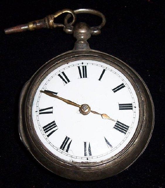 Appraisal: A George III pair cased pocket watch the white enamel