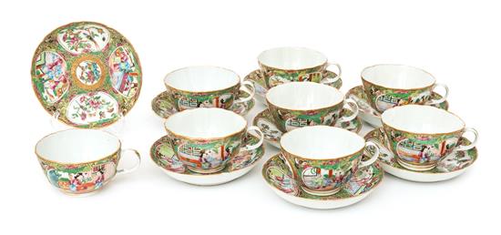 Appraisal: Sale Lot A Set of Eight Rose Medallion Porcelain Teacups