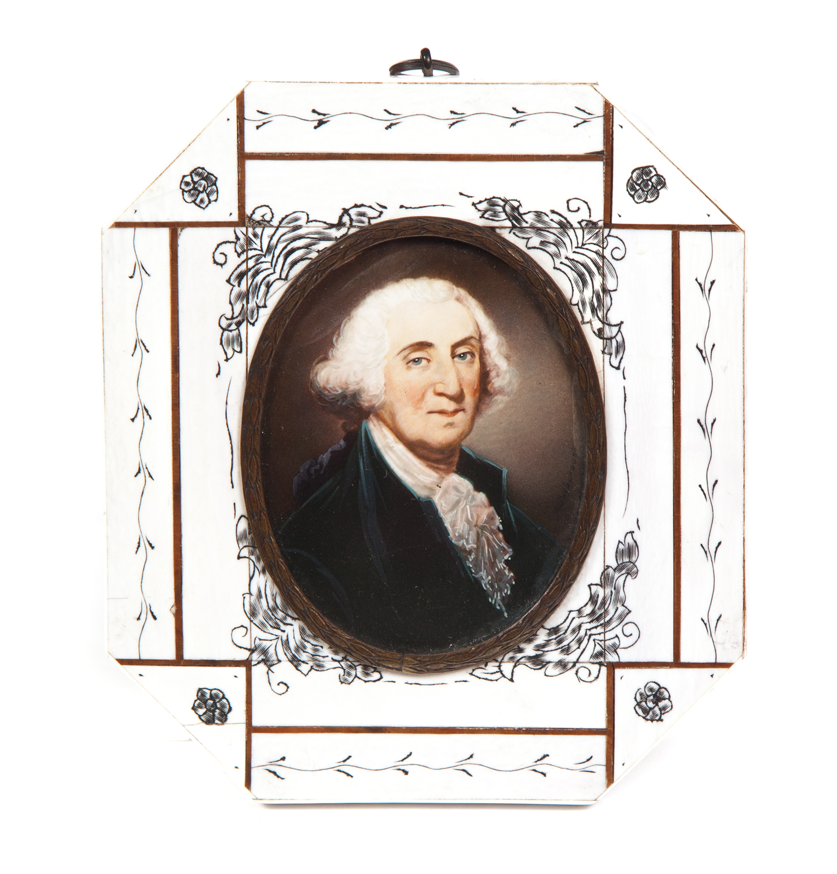 Appraisal: MINIATURE PORTRAIT OF GEORGE WASHINGTON SIGNED GAINSBOROUGH European th century