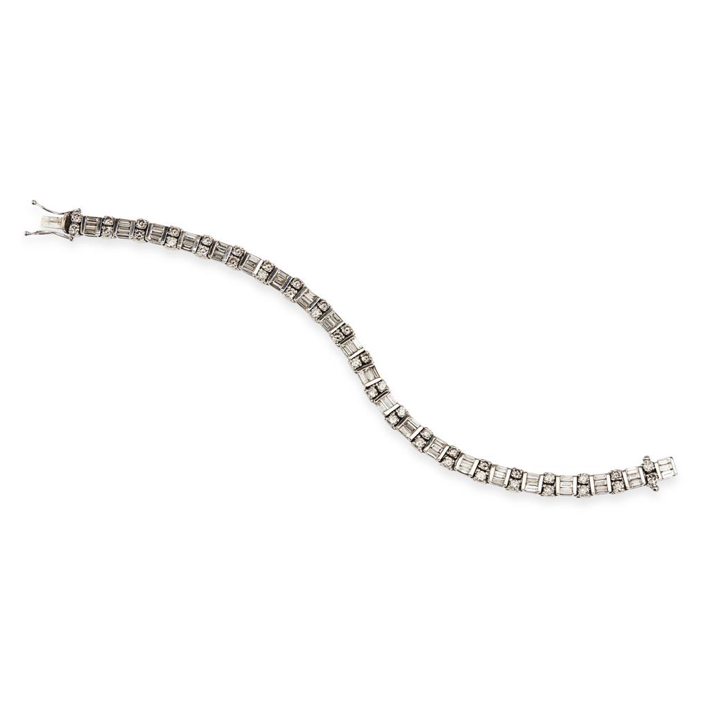 Appraisal: An ct white gold diamond set bracelet of articulated form