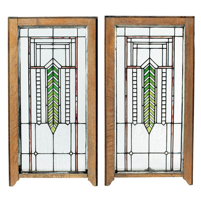 Appraisal: Giannini and Hilgart windows pair designed by Arthur Heun possibly